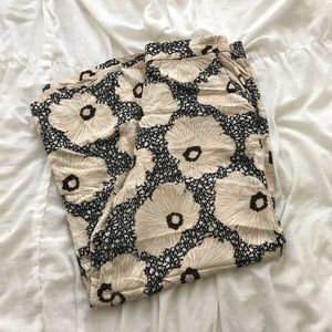 H&M Floral Wide Leg High Waist Cropped Pants (M)